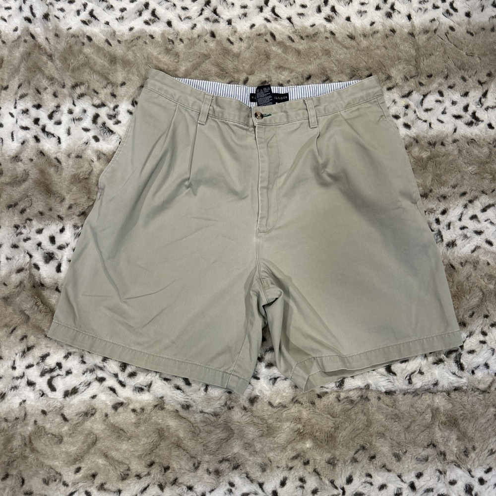 Vintage TOMMY‎ HILFIGER Shorts Men 34 Beige Khaki Chino Casual Outdoor Y2K